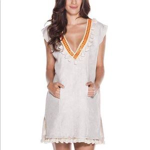 Ondademar Linen tunic w pockets and tassel size S